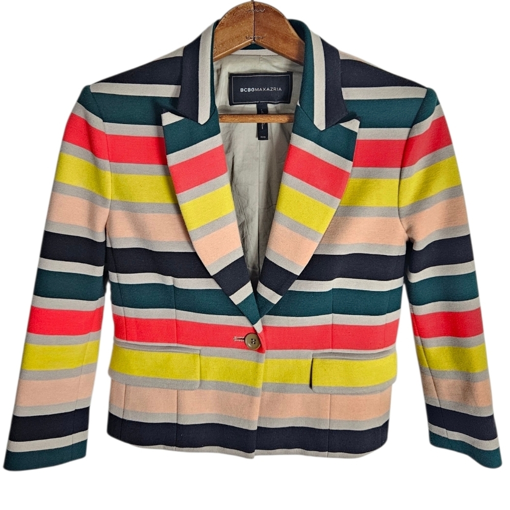 BCBGMaxAzria Multicolor Striped Blazer
